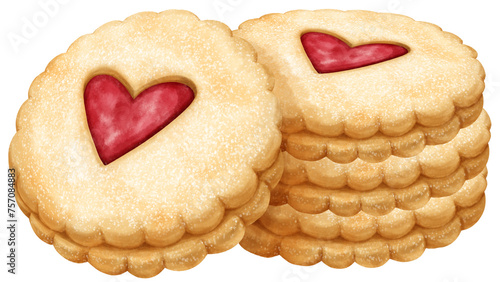 Watercolor cookies illustration