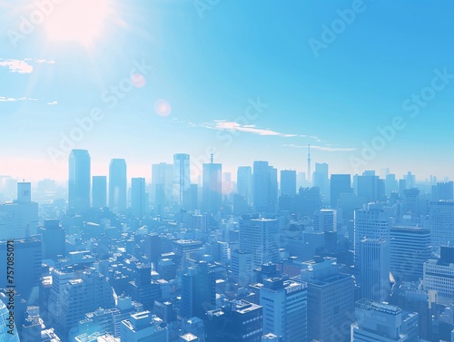 Sunny Skyscrapers A Glimpse of the Modern Cityscape Generative AI