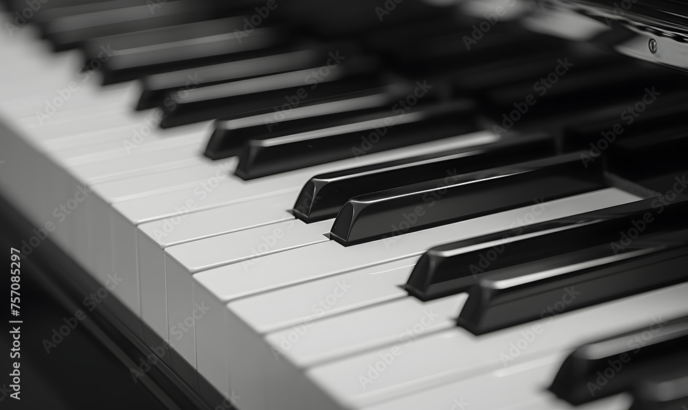 Close-up of a piano keyboard, Generative AI Close-up of a piano keyboard, Generative AI