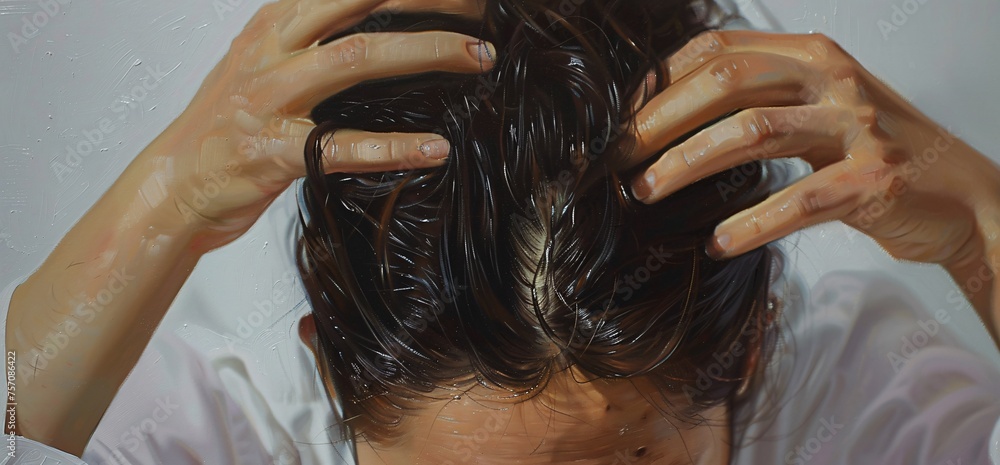 Naklejka premium Wet Hair Trend A Monthly Event Generative AI