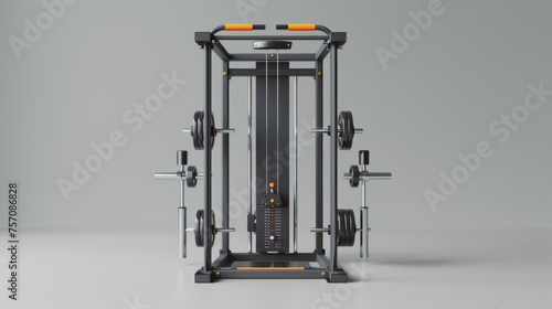 A sleek gym machine stands out against a gray backdrop © Muhammad