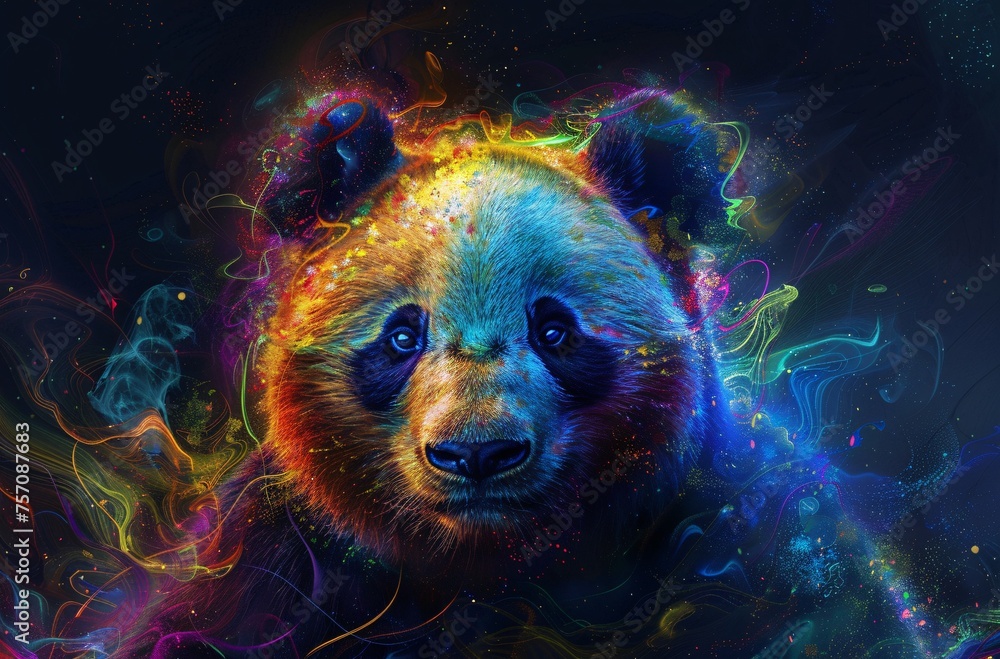 Panda Power A Colorful, Eye-Catching Image for Adobe Stock Generative AI