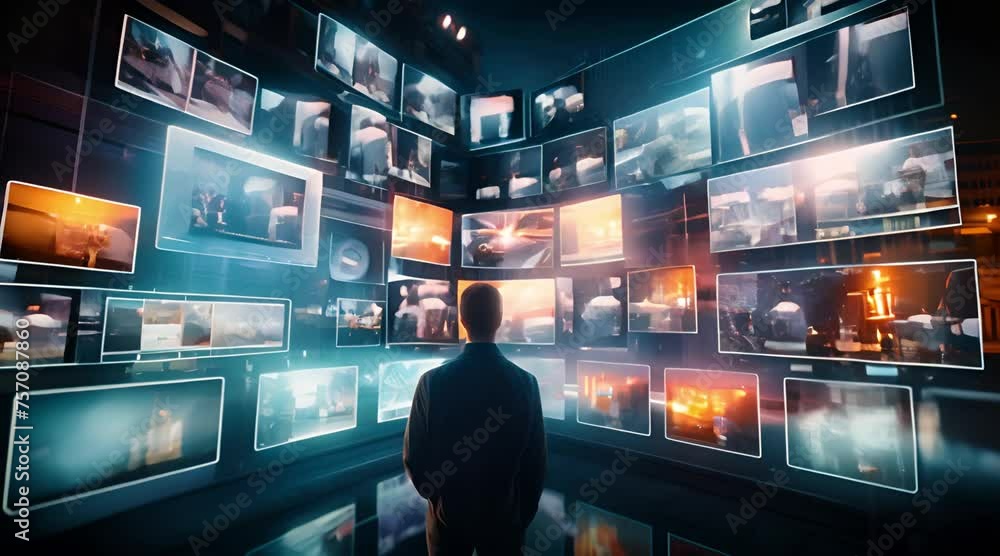 Digital content concept. Video streaming social networking service