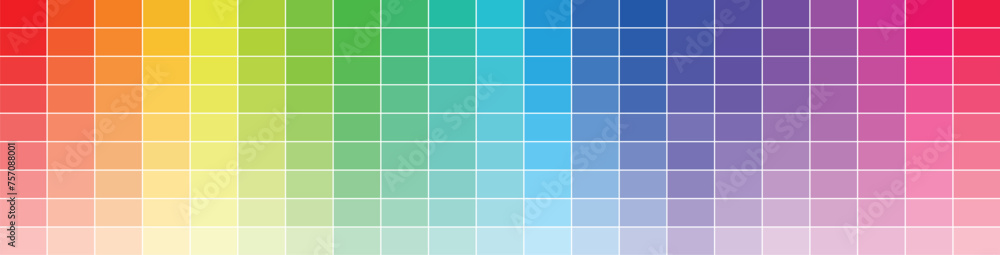 Color palette guide. RGB color model with intersecting red, green and ...