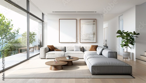 Modern Living Room with Contemporary Furniture and Artwork Generative AI © Bipul Kumar