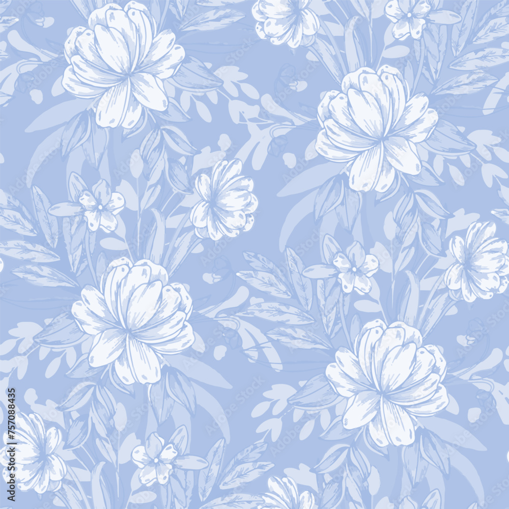 Pattern flower floral spring blossom illustration vector fabric textile design leaf leaves