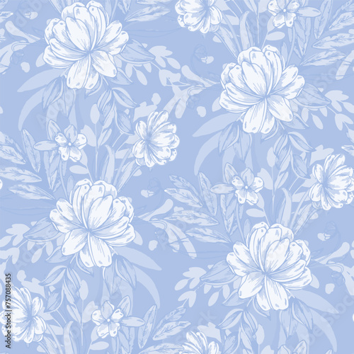 Pattern flower floral spring blossom illustration vector fabric textile design leaf leaves