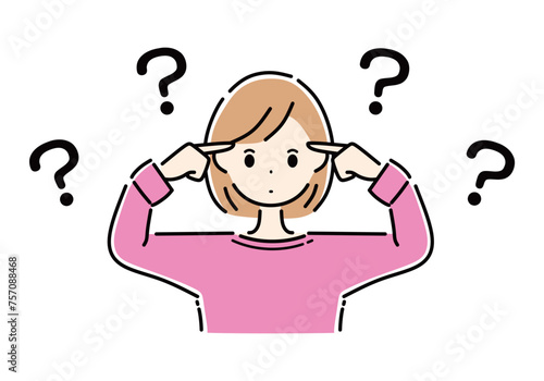 疑問に思う女性