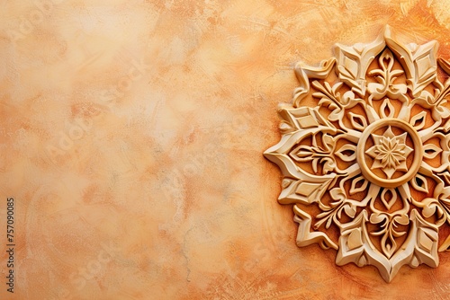 desktop wallpaper background with arabic light of ornament isolated on apricot background © aminsmart