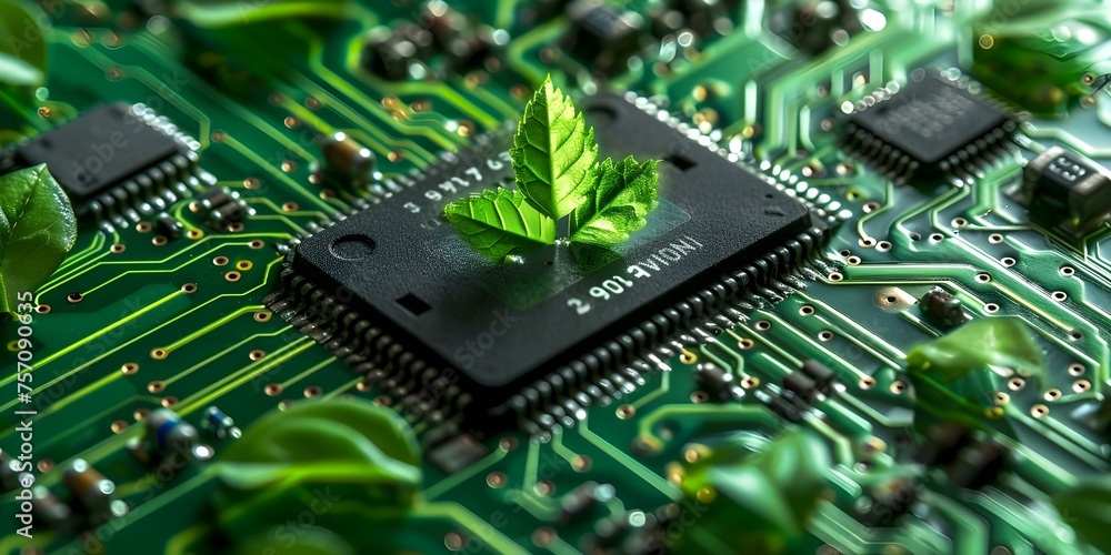 Green Computing: Embracing Sustainable and Energy-Efficient Technology for Eco-Friendly Practices. Concept Sustainable Technology, Energy Efficiency, Eco-Friendly Practices, Green Computing
