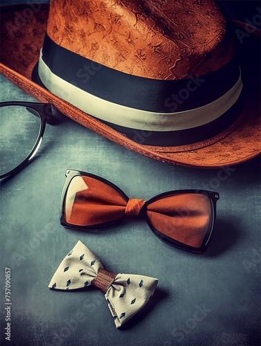 Father's Day celebration poster with men's fashion concept, generative ai