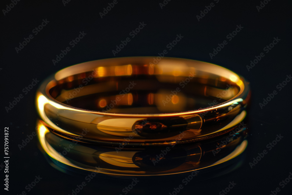 Gold Ring On A Black Background For A Photo Shoot Created Using Artificial Intelligence Gold Ring On A Black Background For A Photo Shoot Created Using Artificial Intelligence