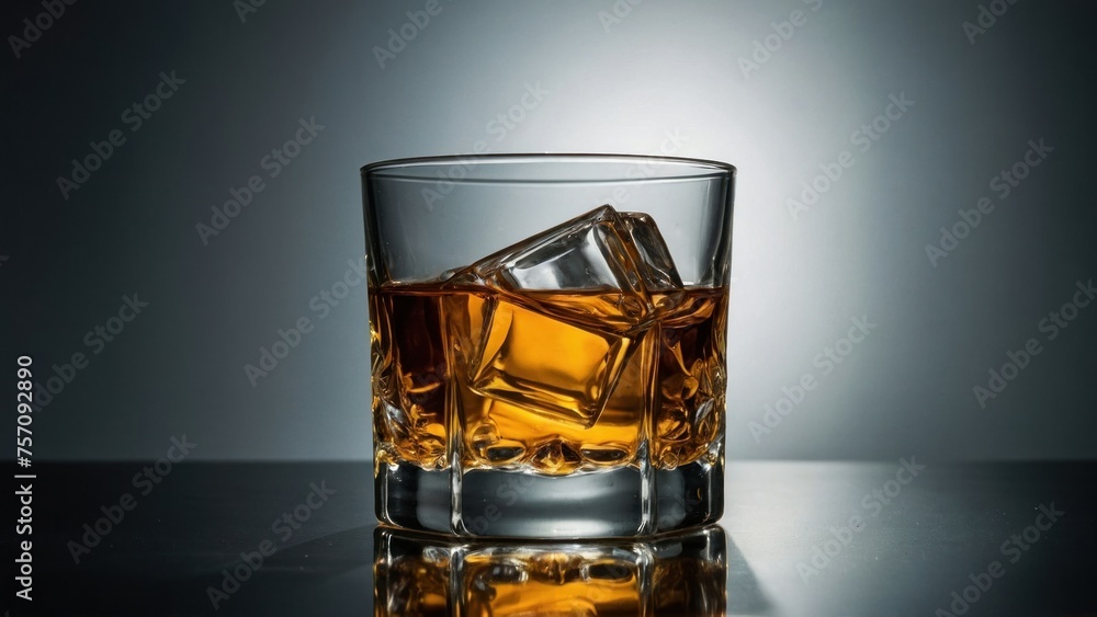 Whiskey Clarity Crystal Clear Glass of Refreshing Whiskey