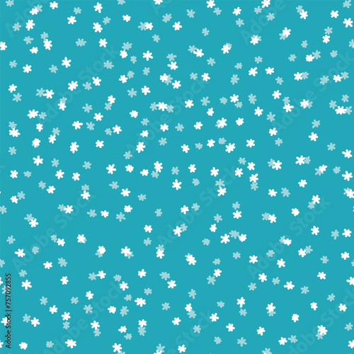 Winter seamless pattern with white snowflakes on blue background. Vector illustration for fabric, textile wallpaper, posters, gift wrapping paper. Christmas vector illustration © Alla