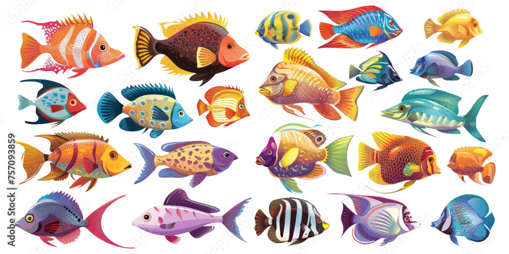 Illustration of a beautiful cute fish on a white background. Illustration of a beautiful cute fish on a white background.