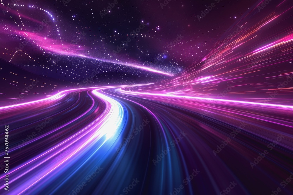The flow of digital information is in the form of a highway. To future abstract technology concept The flow of digital information is in the form of a highway. To future abstract technology concept