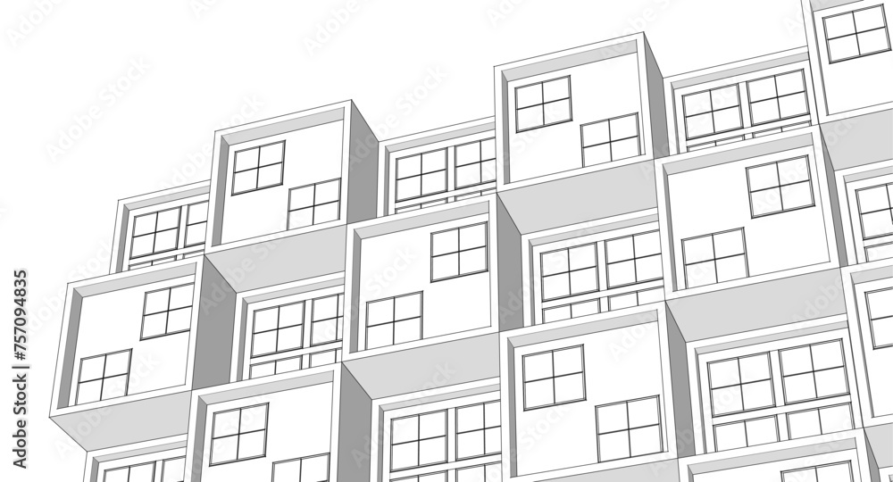 modern modular house 3d illustration modern modular house 3d illustration
