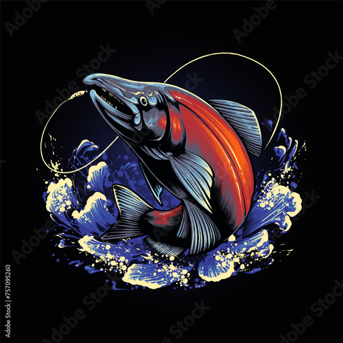 the coho salmon fish illustration photo