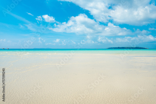 Beach scenery and blue waters on the island in summer © artrachen