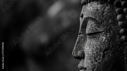 Serene Gaze: A Closeup of Buddha’s Profile