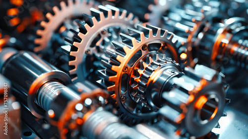 Engineering Precision: A Close-up on Mechanical Gears, Symbolizing the Intricate Work Behind Technological Progress photo