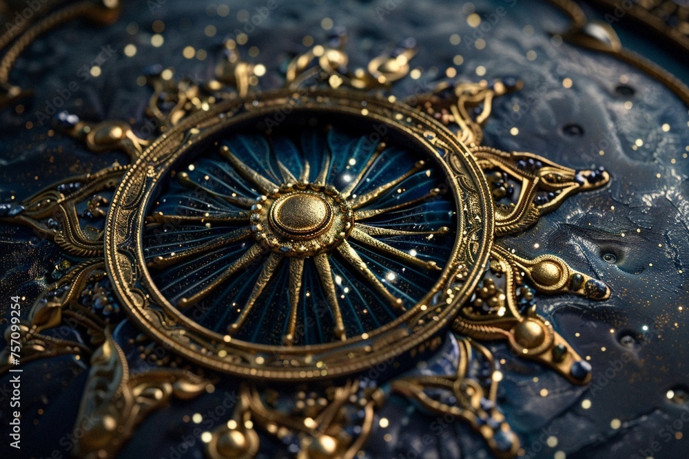 Detailed Dharmachakra starry night sky Detailed Dharmachakra starry night sky