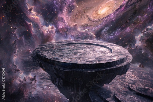 Alien Spaceship in the Cosmos Generative AI photo
