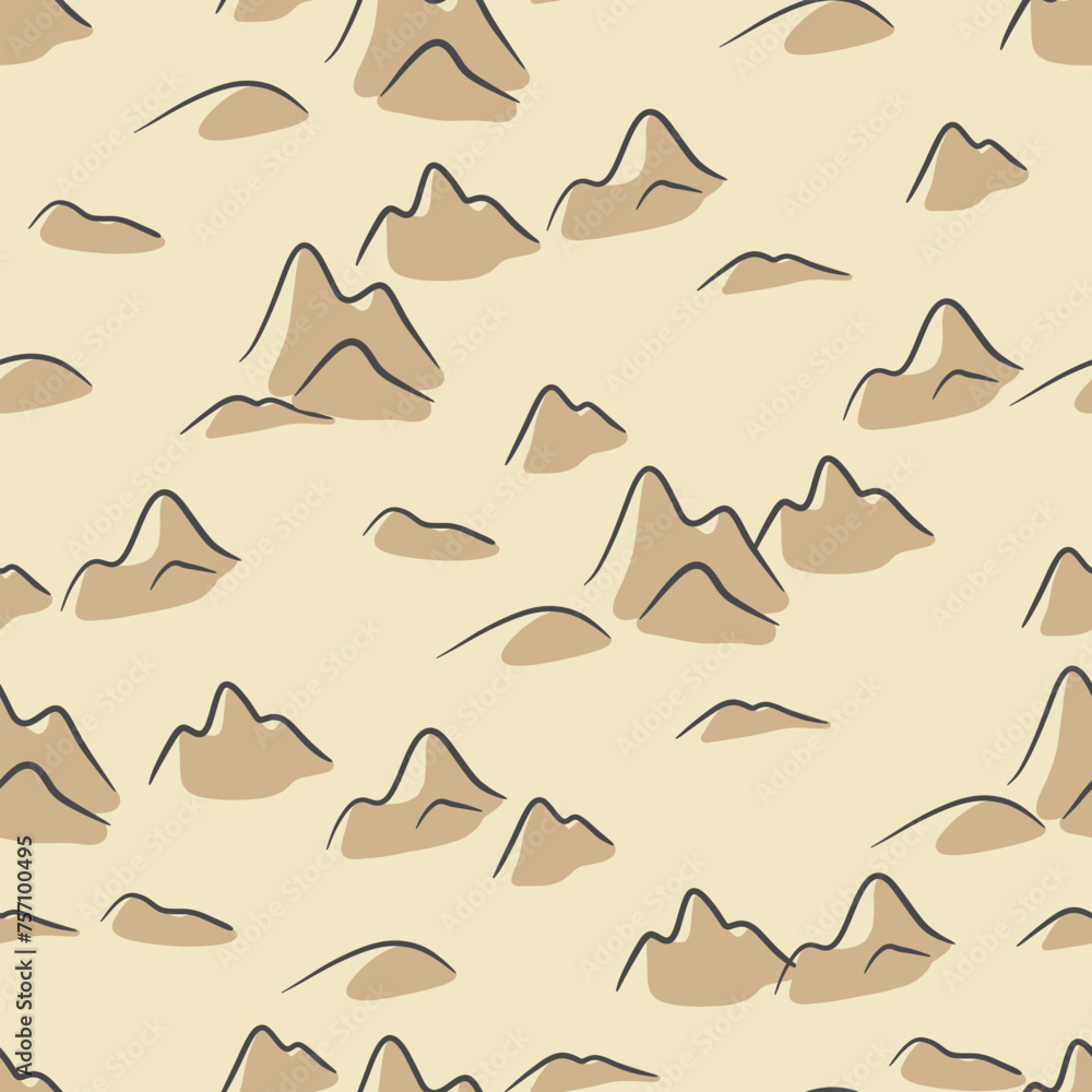Hand drawn mountain seamless pattern. Landscape pattern. Vector illustration Hand drawn mountain seamless pattern. Landscape pattern. Vector illustration