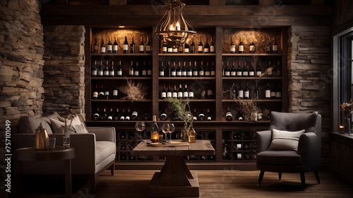 Create a cozy wine cellar photo