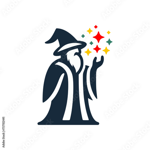 old wizard logo vector illustration template design