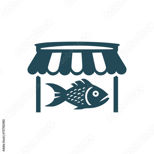 fish shop meat store logo vector illustration template design