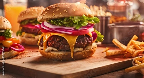 delicious hamburgers photo