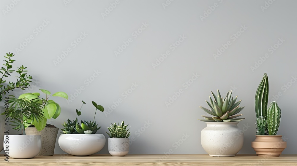 several plants arranged meticulously and providing plenty of empty space for text and other design elements.