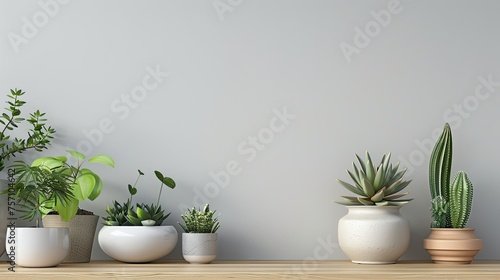 several plants arranged meticulously and providing plenty of empty space for text and other design elements.
