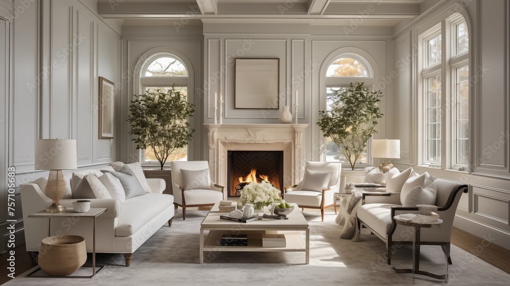 Fototapeta premium Create a statement ceiling with unique molding or trim