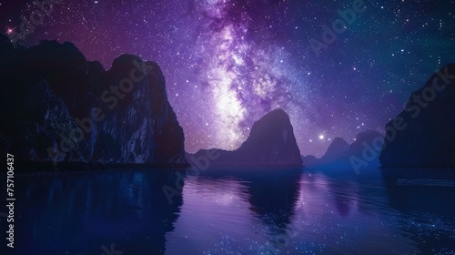 Cinematic Milky Way Landscape. A Stunning Celestial Symphony.