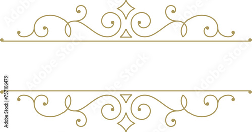 Vintage ornament swirl text divider filigree calligraphic vector illustration