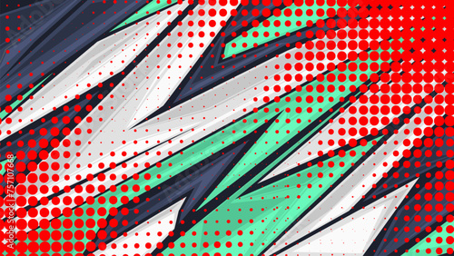 Race car sticker stripes combined with lightning shape styles