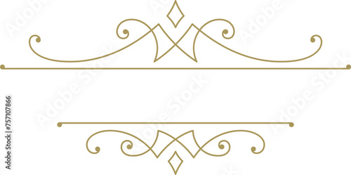 Vintage ornament swirl text divider filigree calligraphic vector illustration