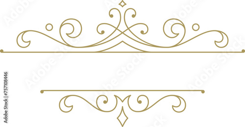 Vintage ornament swirl text divider filigree calligraphic vector illustration