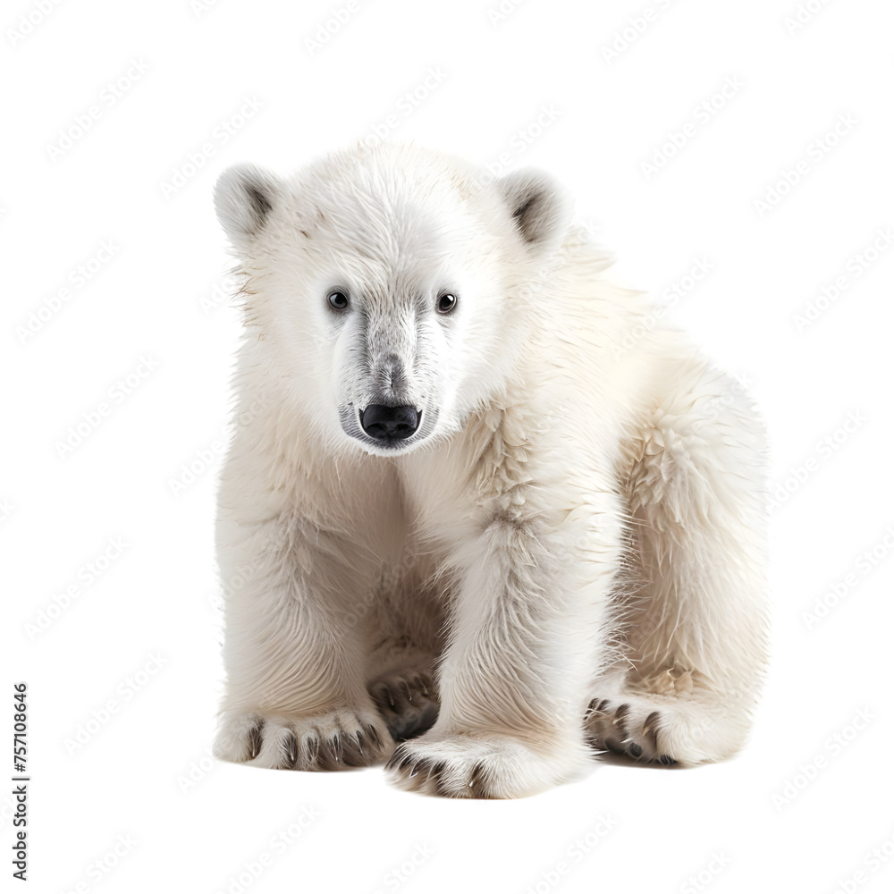 baby Polar Bear Isolated on transparent background baby Polar Bear Isolated on transparent background