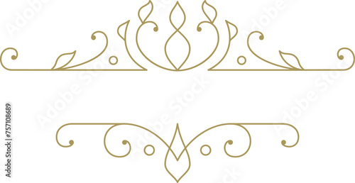 Vintage ornament swirl text divider filigree calligraphic vector illustration
