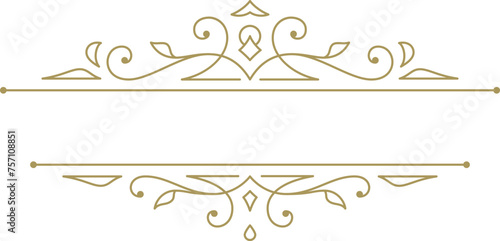 Vintage ornament swirl text divider filigree calligraphic vector illustration