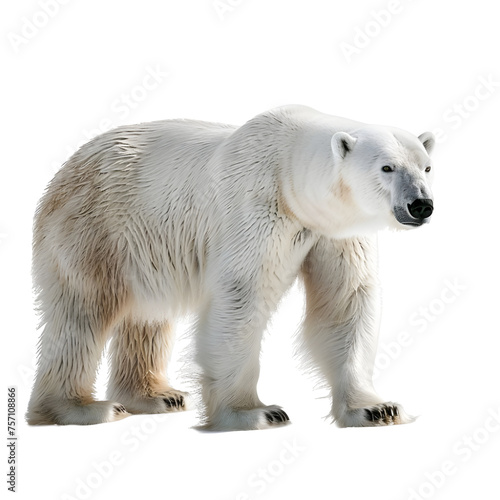 Polar Bear walking Isolated on transparent background