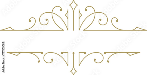 Vintage ornament swirl text divider filigree calligraphic vector illustration