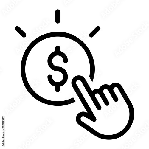 pay per click line icon