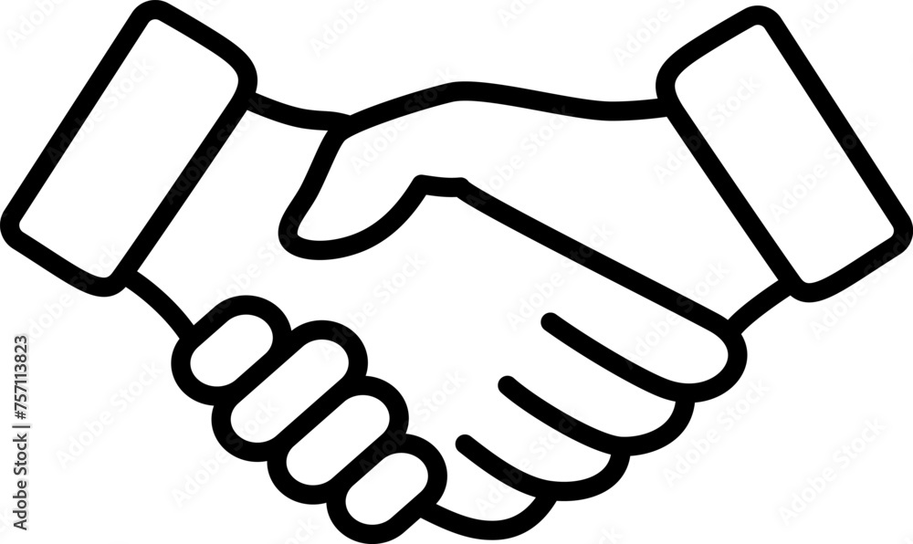 Handshake icon as a concept of friendship and trust or the business partnership contractuality Handshake icon as a concept of friendship and trust or the business partnership contractuality