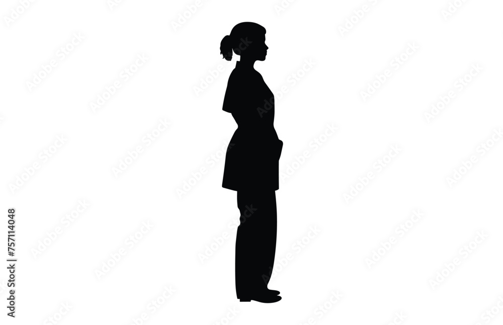 Nurse female silhouettes,  Nurse silhouette vector, Nurse silhouette set
