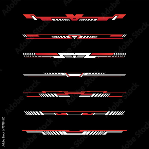 Sport racing stripes car stickers. modification body speed and drift vinyl decal isolated set templates