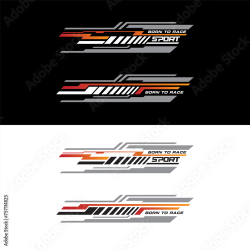 Sport racing stripes car stickers. modification body speed and drift vinyl decal isolated set templates